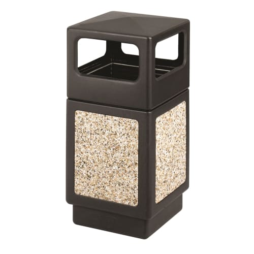Safco Canmeleon 38 Gallon Aggregate Panel Waste Receptacle, Black